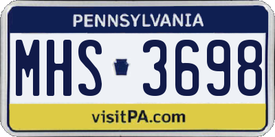 PA license plate MHS3698