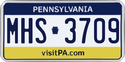 PA license plate MHS3709