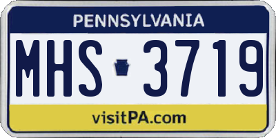 PA license plate MHS3719
