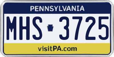 PA license plate MHS3725