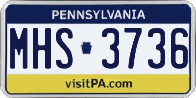 PA license plate MHS3736
