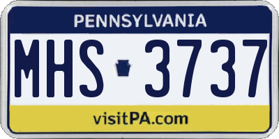 PA license plate MHS3737