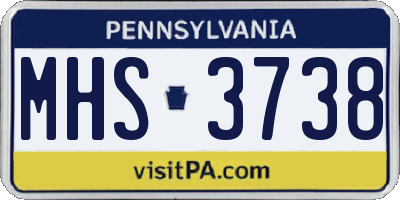 PA license plate MHS3738