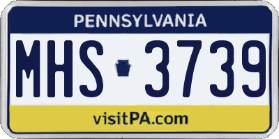 PA license plate MHS3739