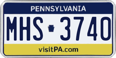 PA license plate MHS3740