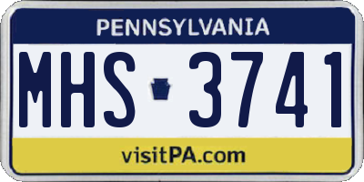 PA license plate MHS3741