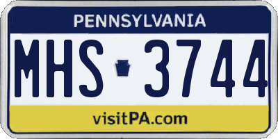 PA license plate MHS3744