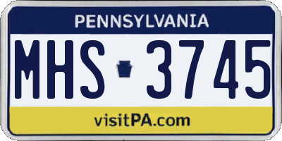PA license plate MHS3745