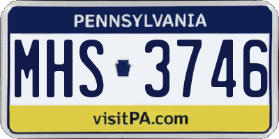 PA license plate MHS3746