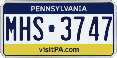 PA license plate MHS3747
