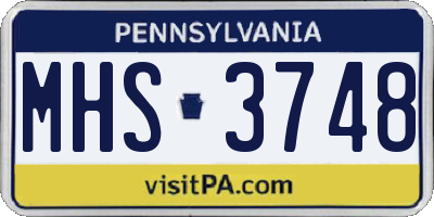 PA license plate MHS3748