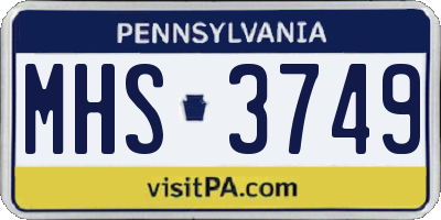 PA license plate MHS3749