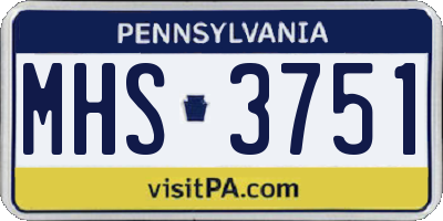 PA license plate MHS3751