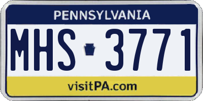 PA license plate MHS3771