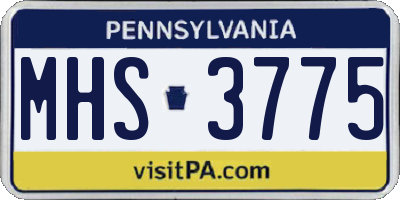 PA license plate MHS3775