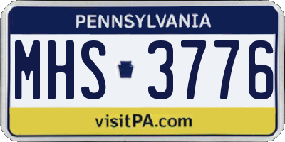 PA license plate MHS3776