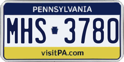 PA license plate MHS3780