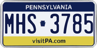 PA license plate MHS3785