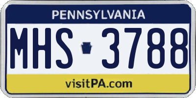 PA license plate MHS3788
