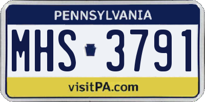 PA license plate MHS3791