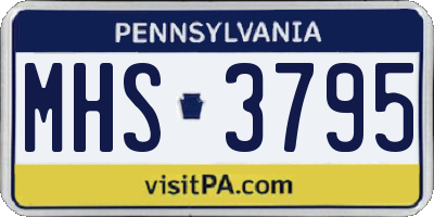 PA license plate MHS3795