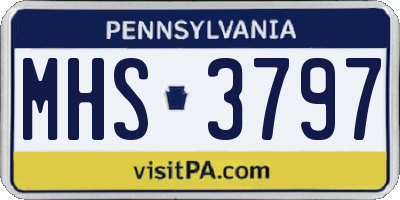 PA license plate MHS3797