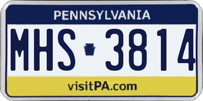 PA license plate MHS3814