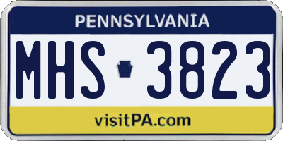 PA license plate MHS3823