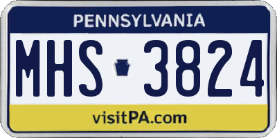 PA license plate MHS3824