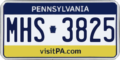 PA license plate MHS3825
