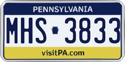 PA license plate MHS3833