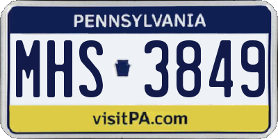 PA license plate MHS3849
