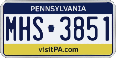 PA license plate MHS3851
