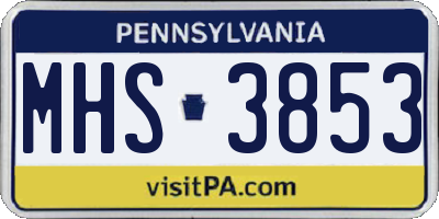 PA license plate MHS3853