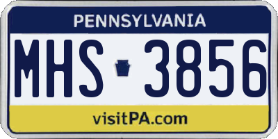 PA license plate MHS3856