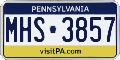 PA license plate MHS3857