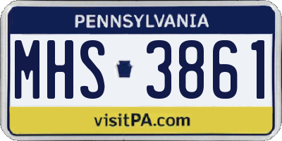 PA license plate MHS3861