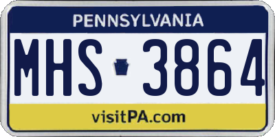 PA license plate MHS3864
