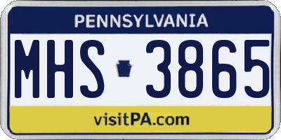 PA license plate MHS3865