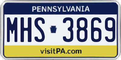 PA license plate MHS3869