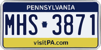 PA license plate MHS3871