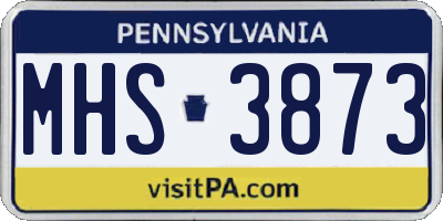 PA license plate MHS3873