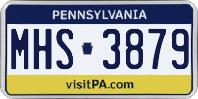 PA license plate MHS3879