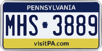 PA license plate MHS3889