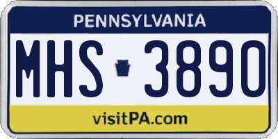 PA license plate MHS3890