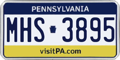 PA license plate MHS3895