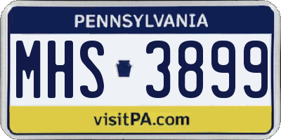 PA license plate MHS3899
