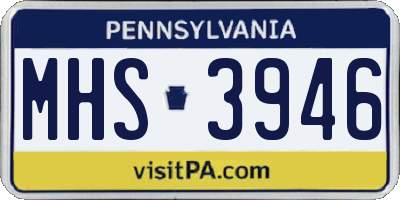PA license plate MHS3946