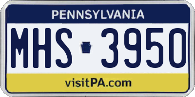 PA license plate MHS3950