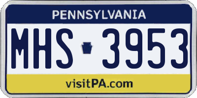 PA license plate MHS3953